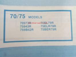 Johnson 70/75hp 1979 Parts book models 70973R, 70EL79R, 75943R, 75ELR79R, 759B42R, 75BER79R