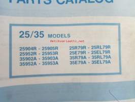Johnson 25/35hp 1979 Parts book models 25904R-25905R, 25R79R-25RL79R, 25952R-25953R, 25E79R-29EL79, 35902A-35903A, 35952A-35953A, 35E79A-35EL79A.