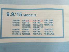 Johnson 9.9/15hp 1979 Parts book models, katso tarkemmat mallimerkinnät kuvasta.