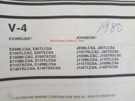 Johnson-Evinrude 1980 V-4 Parts catalog, katso tarkemmat mallimerkinnät kuvasta.