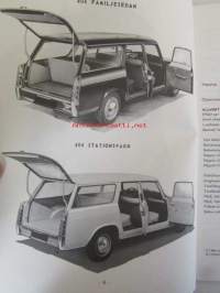 Peugeot 404 L familjesedan, 404 stationswagon, Teknisk beskrivning och almänna data
