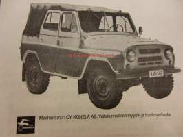 Koneviesti 1974 / 16.25.9.1974.sis,mm.Moottorisahat 1974,Traktori omasta pajasta Onni Kilpinen Janakkala.Saab 99 LE automatic koeajo.Uudet Volvot.