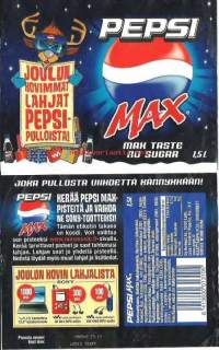 Pepsi Max Joulun kovimmat lahjat Pepsi-pullosta  - juomaetiketti