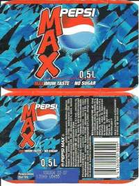 Pepsi Max 0,5 l  - juomaetiketti