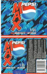 Pepsi Max 1,5 l  - juomaetiketti