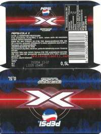 Pepsi X Energy Cola  - juomaetiketti