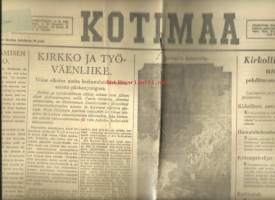 Kotimaa 18.12.1945    - kirkko ja työväenliike, sotasyyllisyystuomioistuin, siirtoväen kirkollisverot