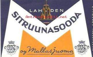 Lahden Sitruunasooda -   juomaetiketti