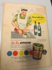 Kotiliesi 1948 nr 13-14,  heinäkuu Kesä pesee vuodevaatteetkin, tie Ateneumiin - mutta silti käytännön palvelukseen, vauvan pyörävaunu. perhevalokuvissa :