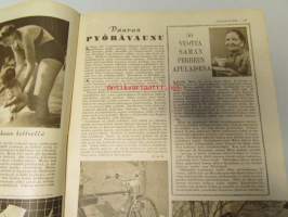Kotiliesi 1948 nr 13-14,  heinäkuu Kesä pesee vuodevaatteetkin, tie Ateneumiin - mutta silti käytännön palvelukseen, vauvan pyörävaunu. perhevalokuvissa :
