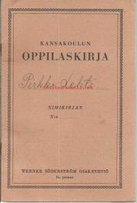 Oppilaskirja Kuusjoen Kurkelan kansakoulu 1942 -1948 - koulutodistus