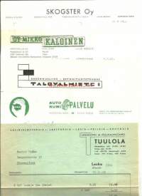 Erä 2  firmalomakkeita Hämeenlinna  1966  - firmalomake  5 eril