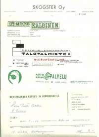 Erä 3  firmalomakkeita Hämeenlinna  1966  - firmalomake  5 eril