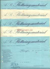 Flottningsmaterial Ab (Uittolaluste Oy) 1921  - firmalomake  5 kpl