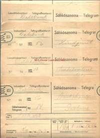 Sähkösanomia vuodelta 1921 sähkösanoma 5 kpl