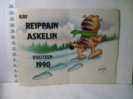 lehtiaukeama kuva karvinen /grafield 1/90  käy reippain askelin  vuoteen  1990