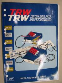 TRW piston ring sets / männänrenkaat -tuoteluettelo