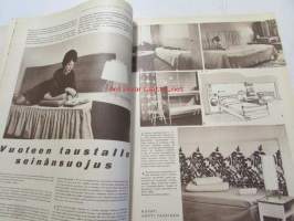 Kotiliesi 1963 nr 3 Helmikuu Kannessa kuva:  pitsinnypläystä opetetaan pikkutytölle. Ompeluohjeita: vuoteen taustalle seinän suojus. Koti observatoriossa (perhe