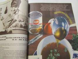 Kotiliesi 1963 nr 3 Helmikuu Kannessa kuva:  pitsinnypläystä opetetaan pikkutytölle. Ompeluohjeita: vuoteen taustalle seinän suojus. Koti observatoriossa (perhe