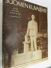 Suomen Kuvalehti 1959 nr 39, Sisä-Suomen öljysatama Pori, Hrushtshev Amerikassa (9 sivua), Ståhlbergin patsaan matka puolen Helsingin halki, viulut soivat