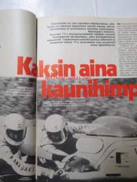 Vauhdin maailma 1975 nr 7 -mm. Kenneth Calenius esittelee sivuvaunut TT:n, paalupaikalla Pentti Airikkala?, Turbo meidän laskuumme, kiitos!, Ruotsin gran prix