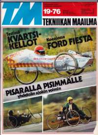 Tekniikan Maailma 1976 N:o 19. Pisaralla pisimmälle 9 ajokin voimin.TM koeajaa: Bravo mopoKoeajo:  Ford Fiesta, MZ TS 250Veneen kelluvuus.