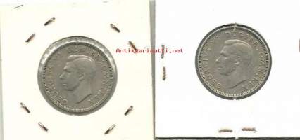 Englanti 1 shilling 1948 ja 1951
