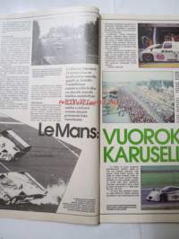 Vauhdin Maailma 1983 nr 8 -mm. Fiat Ritmo Abarth 130TC, Sampo ralli, Le mans Porschen näytös, Assenin RR-MMF1 kasvo Jaques Lafflite, Honda City turbo Hot Rod