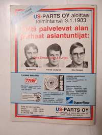 Vauhdin Maailma 1983 nr 1 -mm. GOlf GTD, Phjola Ralli Kyösti 9 kertaa, Formula 1 veneet, Road racing -82Moto guzzi Le Mans 850, Renault 9 TS, F 1 kasvo Derek