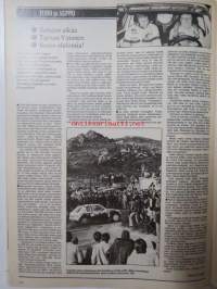 Vauhdin maailma 1985 nr 4 -mm. Jääspeedwayn MM, Ralli-SM jyväshovi, Formula 1 pakkaus Mitä on odotettavissa, Portugalin ralli mm, Porsche 911 SC RS, Matalampi