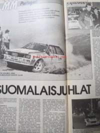 Vauhdin maailma 1984 nr 4 -mm. Saab Aero 16 turbo, Peugeot 205 GTI Formula 1 1984 Teamit kuskit autot radat, Portugalin MM-ralli, Williamsin uusi verstas, Geneven