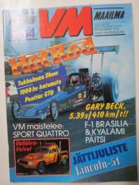 Vauhdin maailma 1984 nr 5 -mm. Audi Sport Quattro, Kuukauden profiili Jassu MArkula, Formula 1 Brasilia ja Kyalami, EM rallicross, Mazda 929, Yamaha Midnite