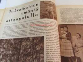 Kotiliesi 1960 nr 14, heinäkuu, nykyaikainen emäntä aitan polulla Esteri Rytilä - Parkano, Ella Kitunen esitellään.