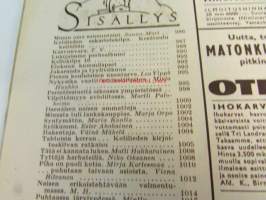 Kotiliesi 1960 nr 16,  elokuu itsenäisen naisen ammatteja - minusta tuli lankakauppias Aili Jokinen (Tampere), perintöesineitä oikeassa ympäristössä, kaulukset