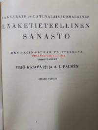 Lääketieteellinen sanasto 1 -Saksalais -ja Latinalais-Suomalainen