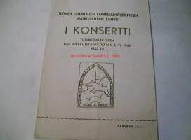 konsertti tuomiokirkossa I:nä helluntaipäivänä 5.VI.1949