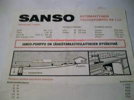 sanso automaattinen talouspumppu  PA 112.   esite