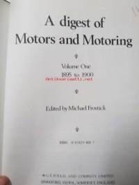 A History of Motors and Motoring volume one 1895-1900