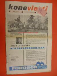 Koneviesti  1961 / 9 sis mm.Paketti ja farmariautot taulukko,kuvin.Puukkojen koetusselostus,14 kpl.Koneviestin öljysuosittelu.Pientraktorit(puutarhatraktorit)ym..