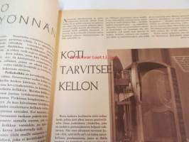 Kotiliesi 1961 nr 2, koti tarvitsee kellon, taidetohtori Aune Lindström, meidän tekee mieli ryijyä