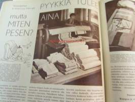 Kotiliesi 1961 nr 2, koti tarvitsee kellon, taidetohtori Aune Lindström, meidän tekee mieli ryijyä