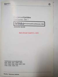 Korjausohjeiden Volkswagen Transporter 1991&gt;, Automaattivaihteisto 098, vaihteiston tunnuskirjaimet AXX, AXW, AXY, ARW, CEU, CEV, CKB, CHZ, CKA, CHY, CFZ, CGA, CGK,