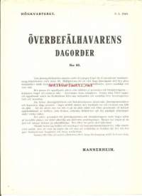 Överbefälhavarens Dagorder nr 60, 9.5.1940  (Ylipäällikön Päiväkäsky)