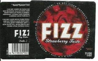 Fizz  Strawberry Taste -siiderietiketti,  viinaetiketti