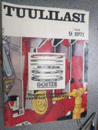 Tuulilasi 1971 nr 9 sis. mm. seuraavat artikkelit / kuvat / mainokset; Toyota Coronan moottoriremontti, Heinäkuussa 79 liikennekuolemaa, Hevoskärryjen renkaita