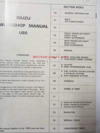 Isuzu Light-duty vehicle Workshop manual 1986 and later model, UBS series No. UB-WE-65G