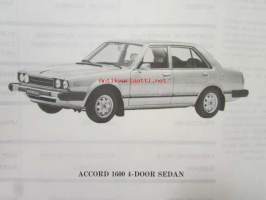 Honda Accord 4-door Sedan, Type SJ-820/830 SJ-342/343/542/543, Parts Catalogue, model 1979-80.