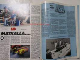 Vauhdin maailma 1990 nr 8 -mm. Drag SM, Le Mans 24, Formula 1 Kanada ja Mexiko GP:t, Trial-MM Suomi, Gilera SP 01, Opel Calibra, Truck-EM Mantorp, ALfa 164 16V,