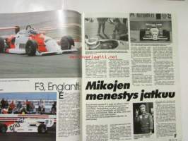 Vauhdin maailma 1990 nr 6 -mm. Ahveniston PM/SM Rata, Tallinnan Ralli, F1 Englanti, Ralli-MM Korsika, American Car show, Zender vision 3, F3000 kisavene,