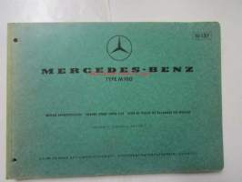 Mercedes -Benz Type 180, (10 137), Motor-Ersatzteilliste ausgabe C, Stand von januar 1968 Änderungen vorbehalten.  - Engine Spare parts list edition C, As per